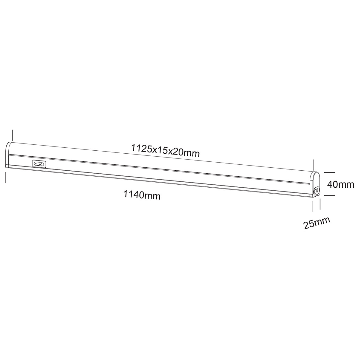 LED Keukenkast Verlichting - Trion Noram - 18W - Warm Wit 3000K - Rechthoek - Mat Wit - Kunststof