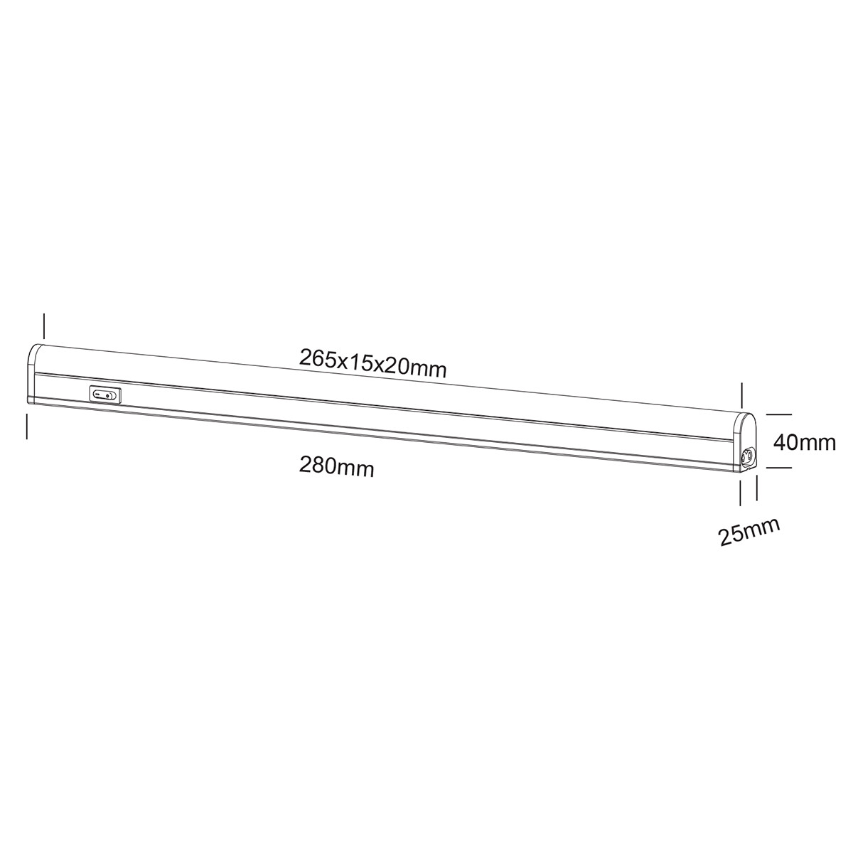 LED Keukenkast Verlichting - Trion Noram - 4W - Warm Wit 3000K - Rechthoek - Mat Wit - Kunststof