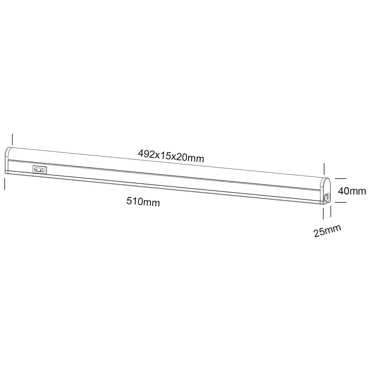 LED Keukenkast Verlichting - Trion Noram - 7W - Warm Wit 3000K - Rechthoek - Mat Wit - Kunststof