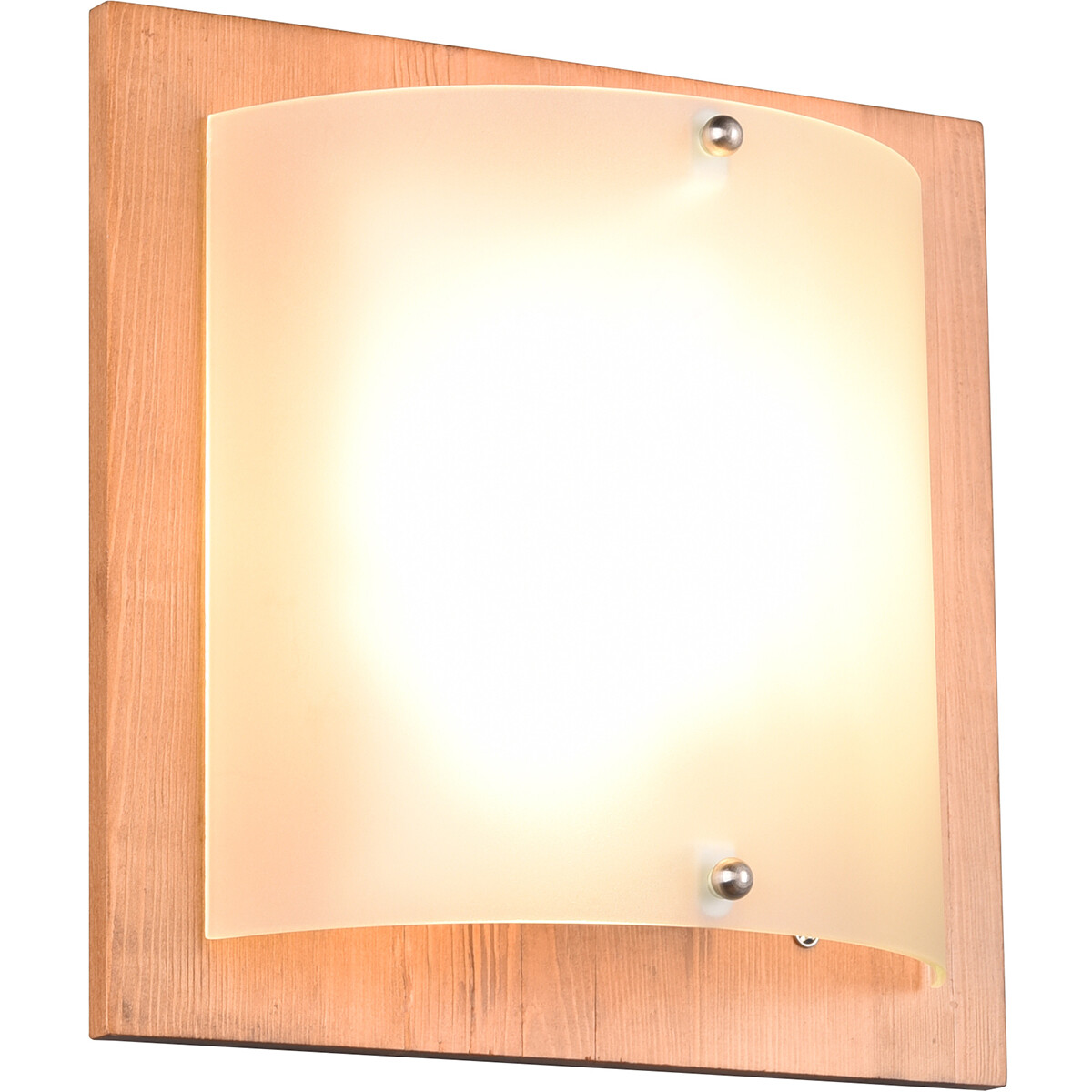 LED Wandlamp - Wandverlichting - Trion Palan - E27 Fitting - 1-lichts - Vierkant - Mat Bruin - Hout product afbeelding