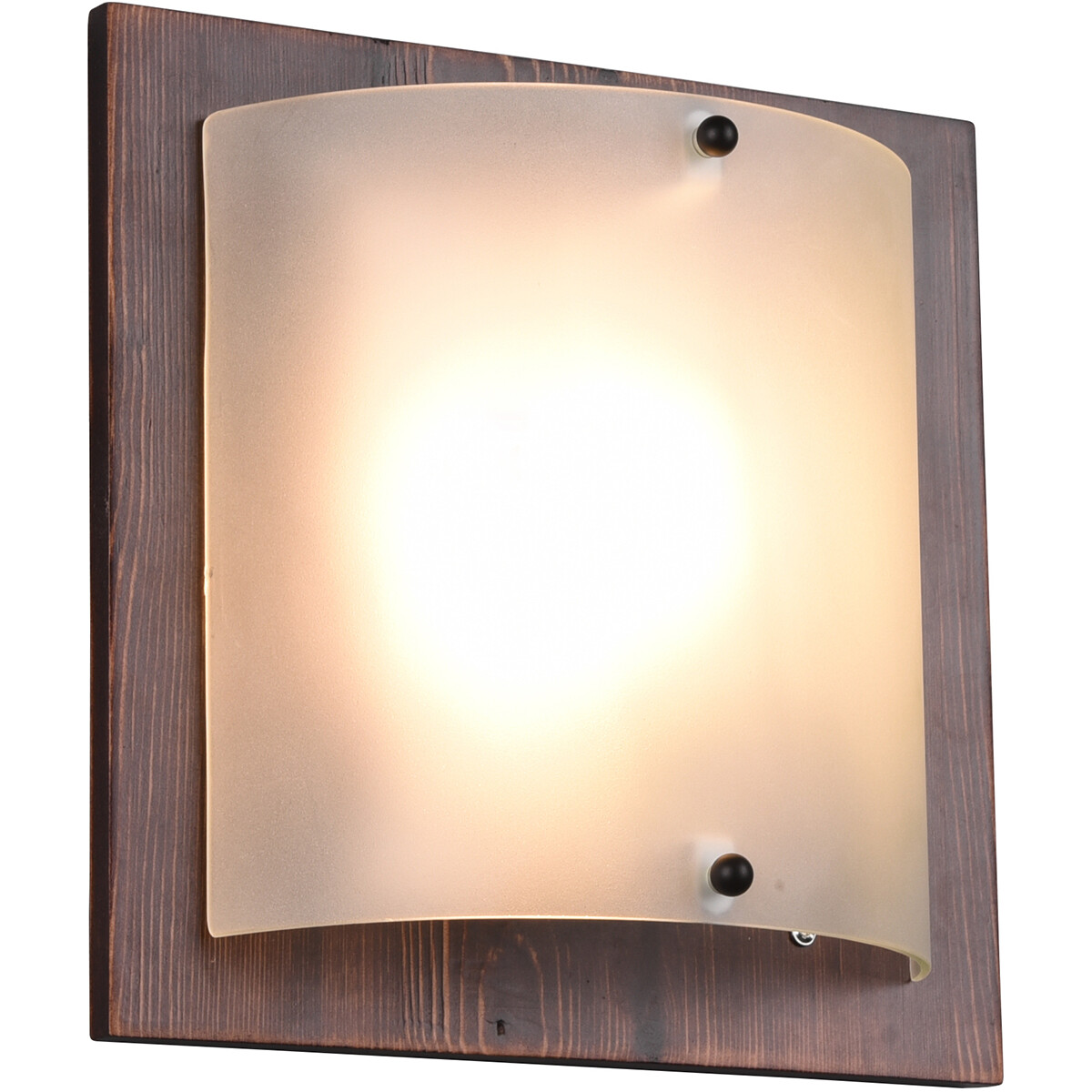 LED Wandlamp - Wandverlichting - Trion Palan - E27 Fitting - 1-lichts - Vierkant - Mat Donkerbruin - Hout product afbeelding