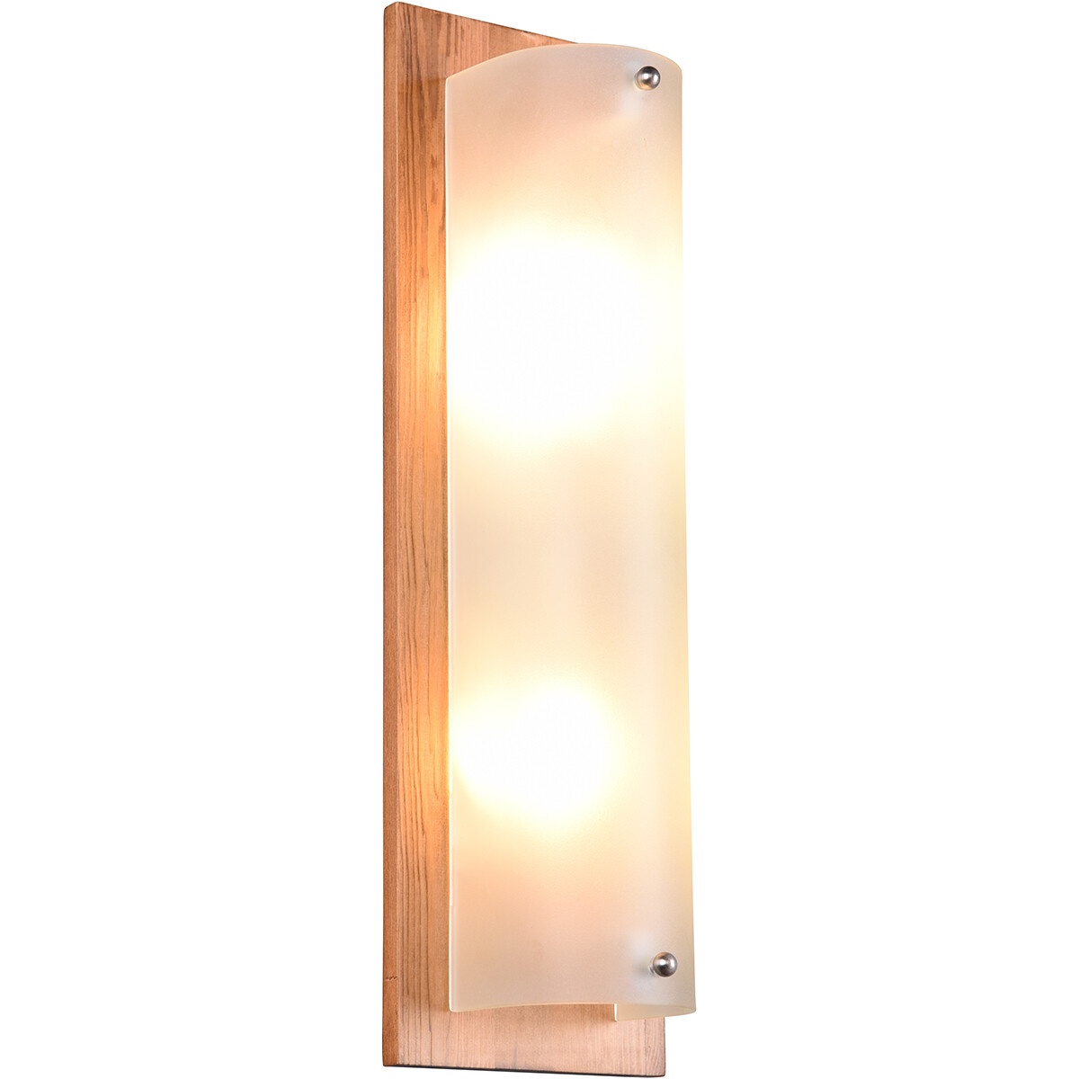 LED Wandlamp - Wandverlichting - Trion Palan - E27 Fitting - 2-lichts - Rechthoek - Mat Bruin - Hout product afbeelding