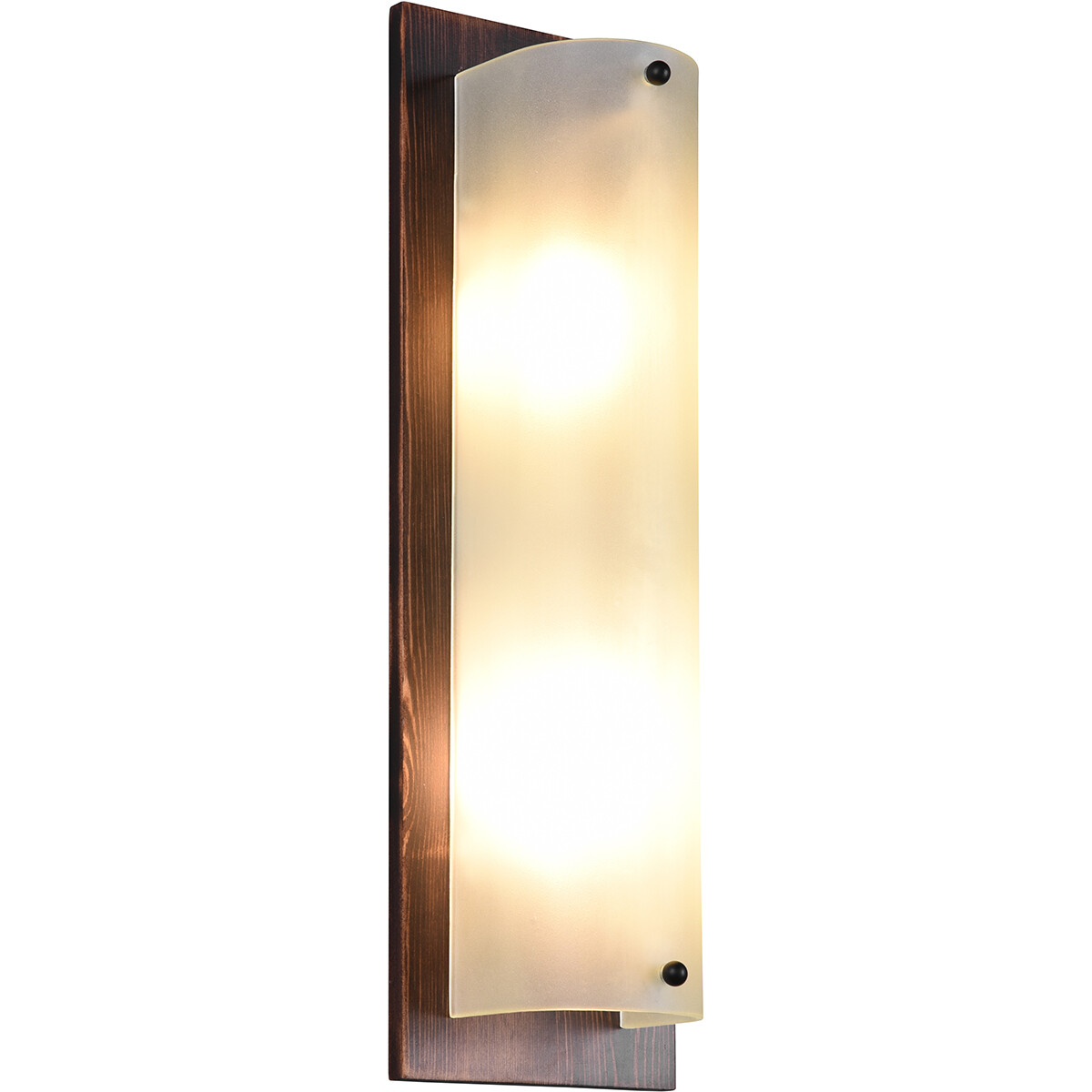 LED Wandlamp - Wandverlichting - Trion Palan - E27 Fitting - 2-lichts - Rechthoek - Mat Donkerbruin - Hout product afbeelding