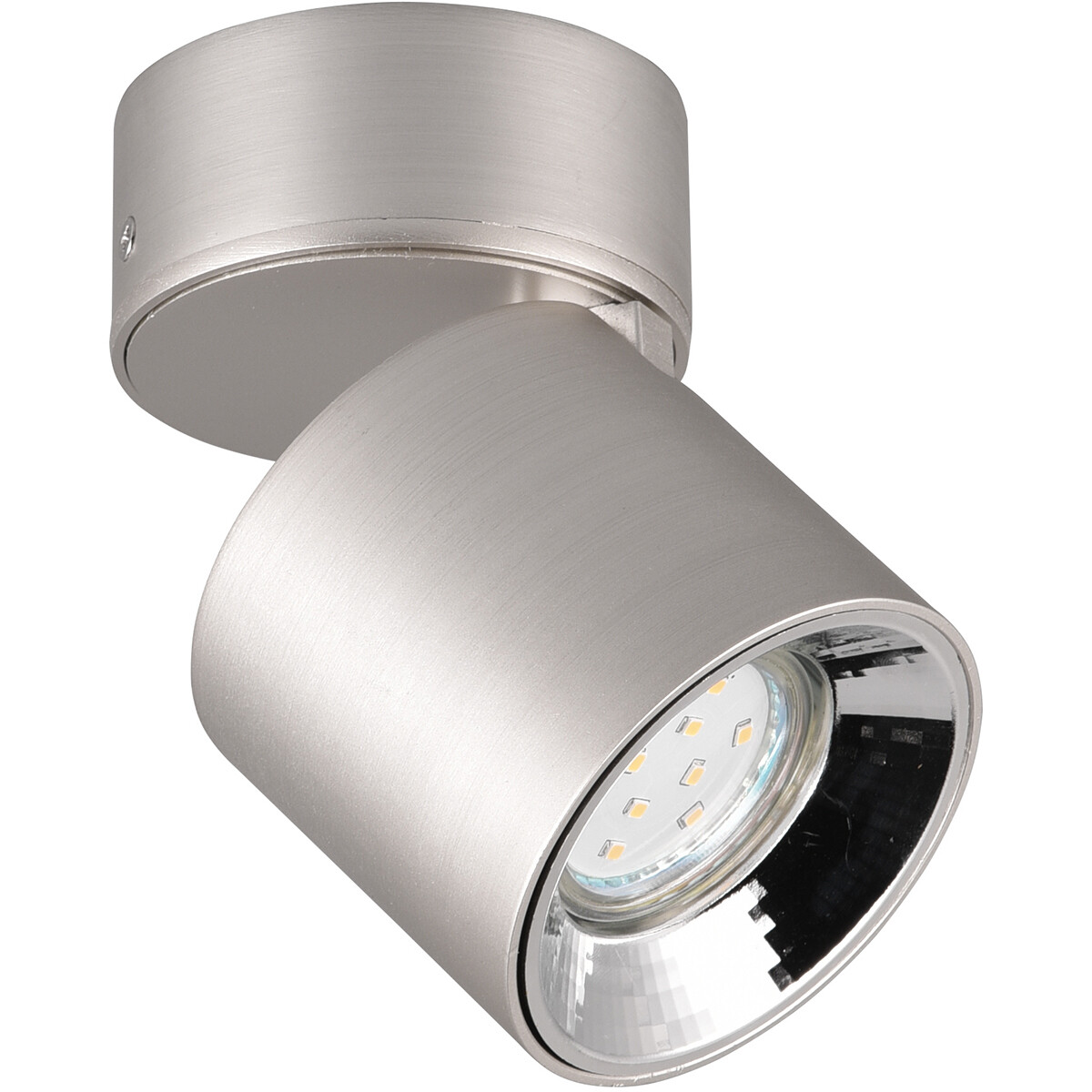 LED Wandlamp - Wandverlichting - Trion Pinati - GU10 Fitting - Rond - Mat Nikkel - Metaal