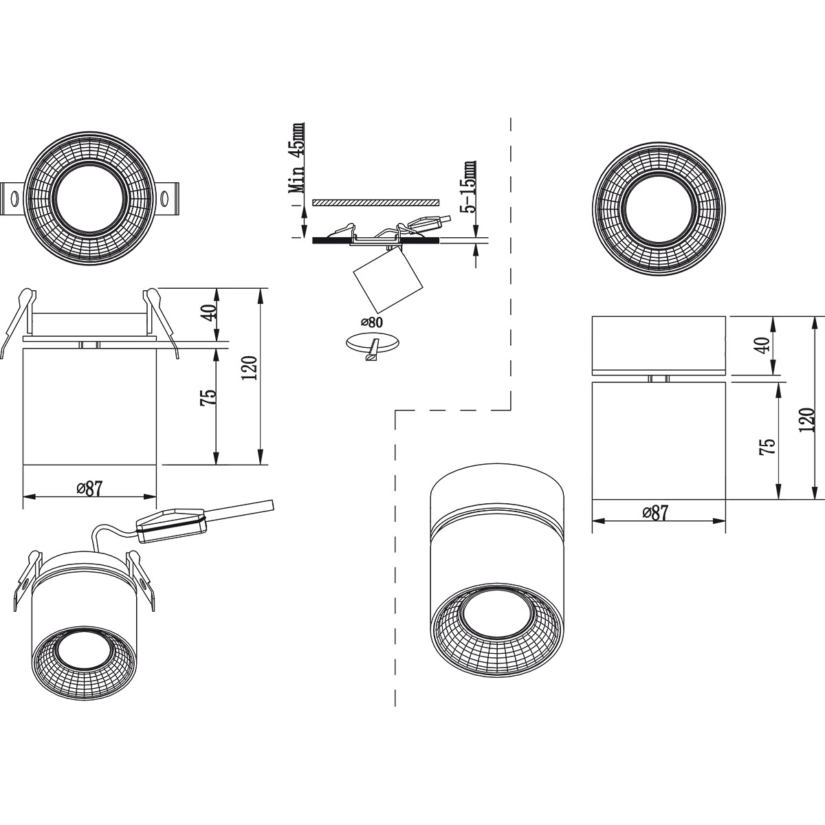 LED Wandlamp - Wandverlichting - Trion Pinati - GU10 Fitting - Rond - Mat Nikkel - Metaal