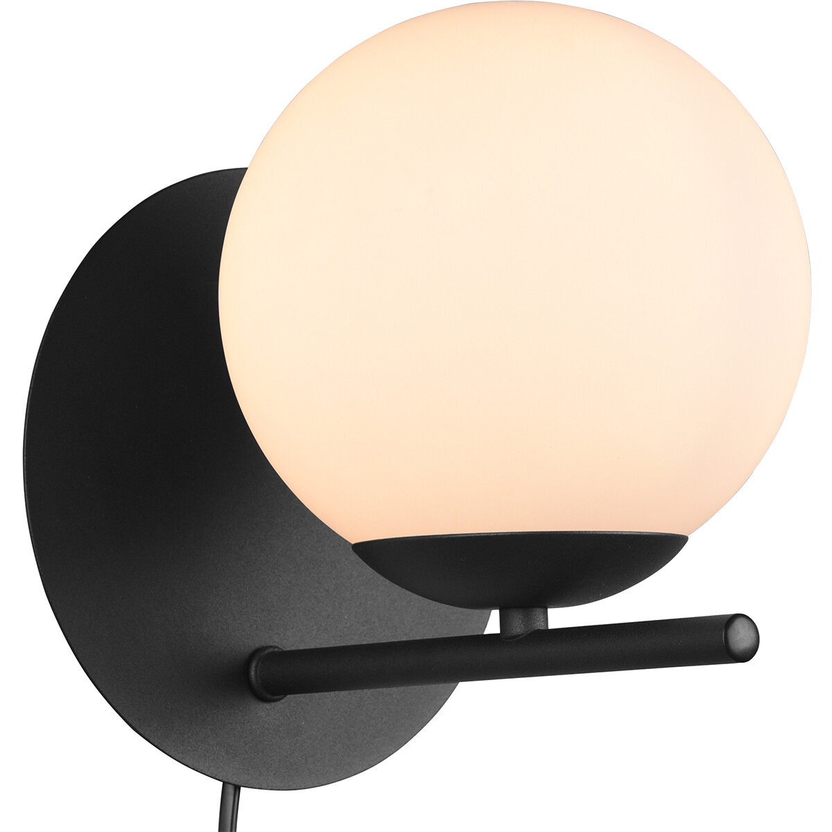 LED Wandlamp - Wandverlichting - Trion Pora - E14 Fitting - Rond - Mat Zwart - Aluminium product afbeelding