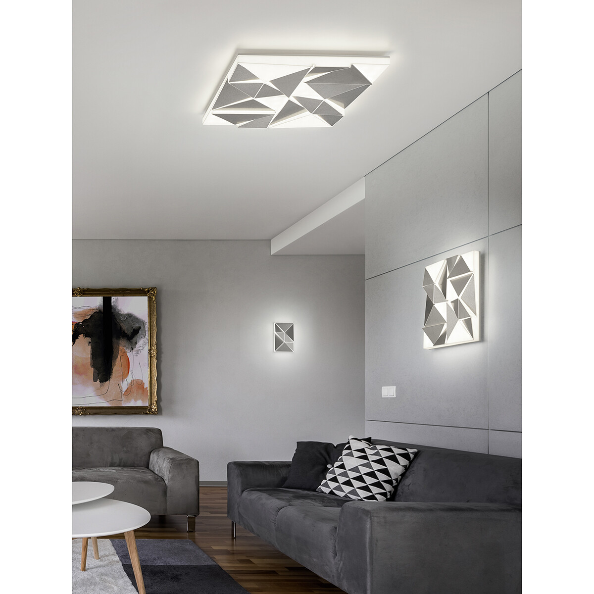 LED Wandlamp - Wandverlichting - Trion Trupoz - 10W - Aanpasbare Kleur - Rechthoek - Mat Chroom - Aluminium