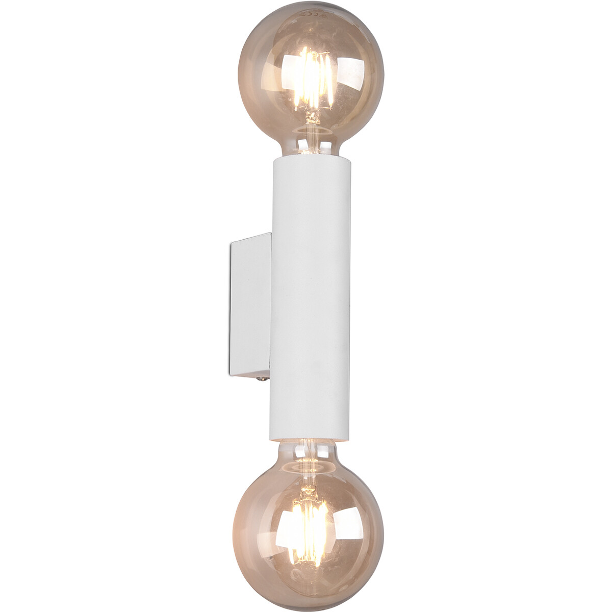 LED Wandlamp - Wandverlichting - Trion Vundon Up and Down - E27 Fitting - 2-lichts - Rond - Mat Wit - Aluminium product afbeelding