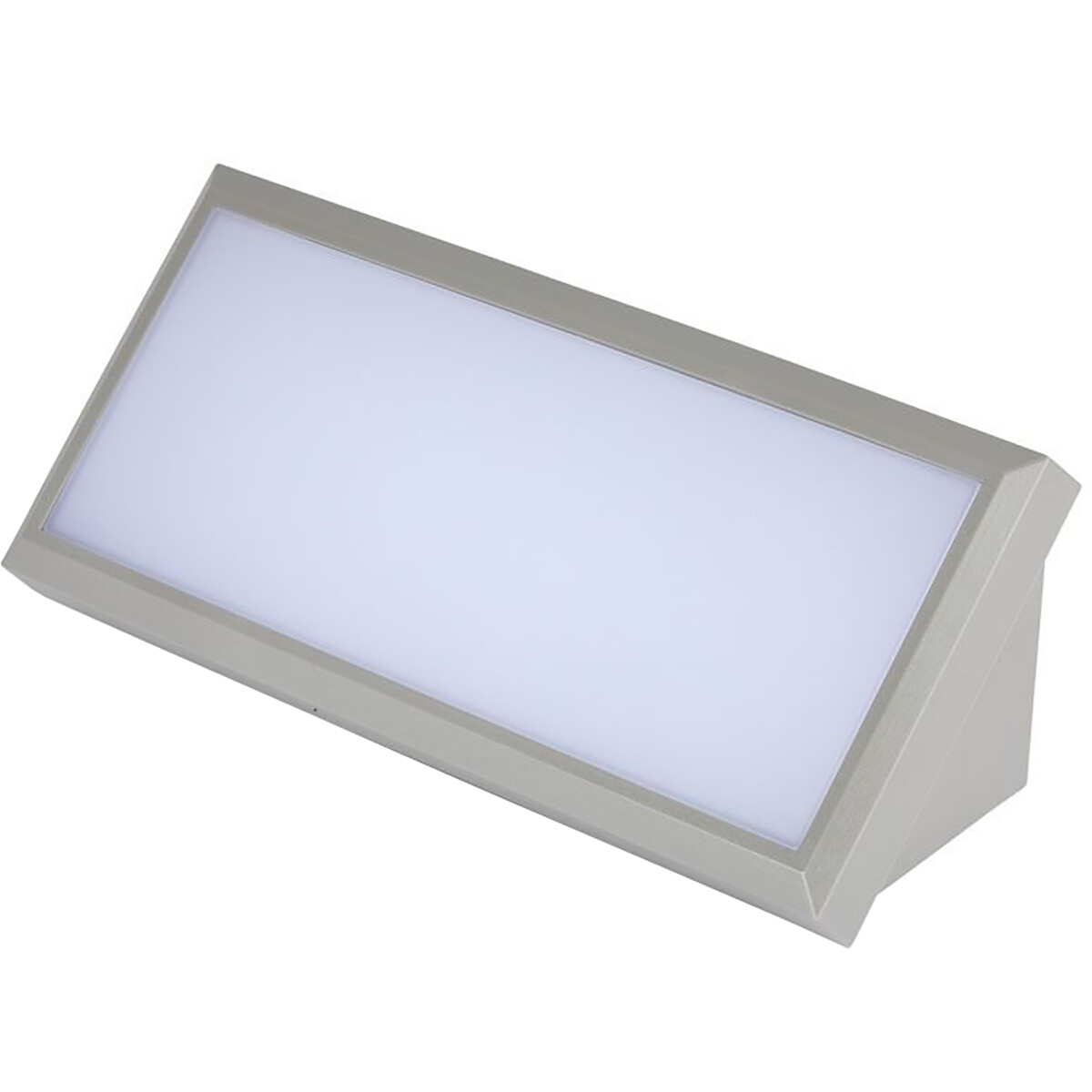 LED Wandlamp - Wandverlichting - Viron Ommo - 12W - Warm Wit 3000K - Rechthoek - Mat Grijs - Aluminium