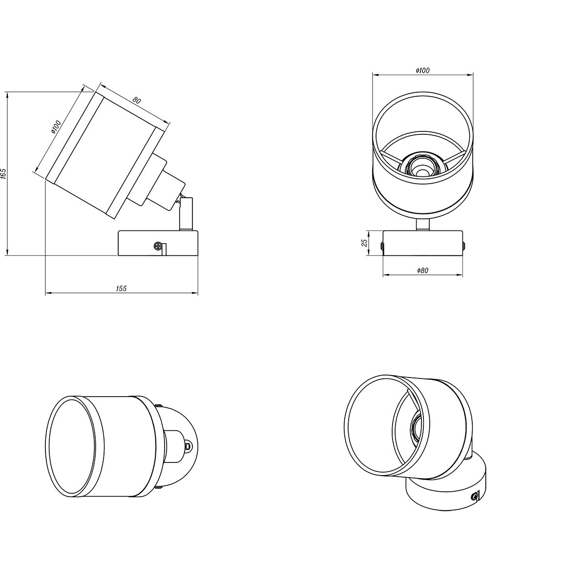 LED Wandspot - Trion Arona - E14 Fitting - 1-lichts - Rond - Chroom - Metaal