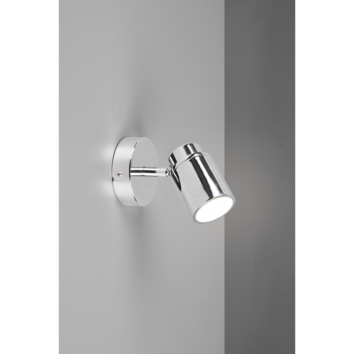 LED Wandspot - Trion Artion - GU10 Fitting - Spatwaterdicht IP44 - Rond - Mat Chroom - Aluminium