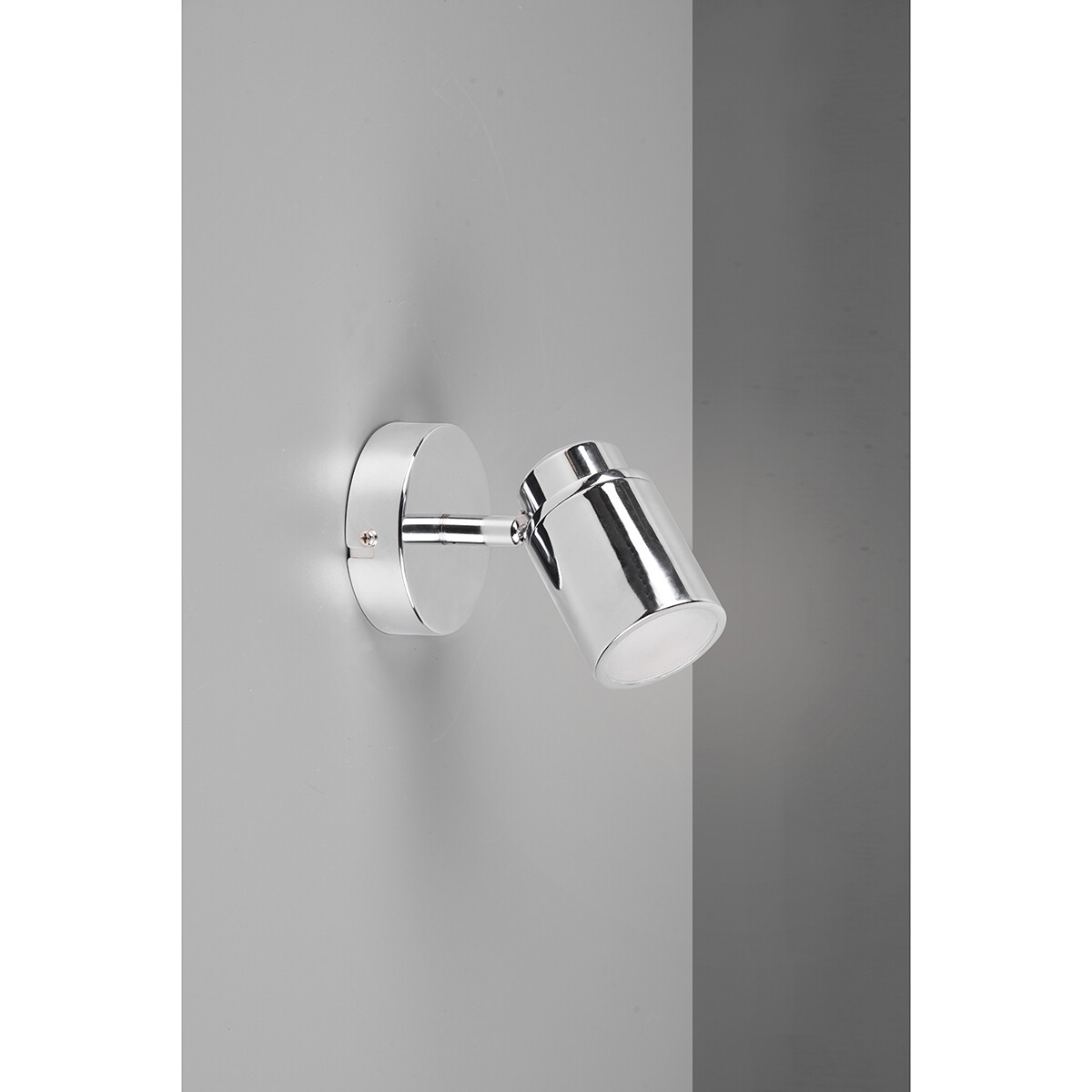 LED Wandspot - Trion Artion - GU10 Fitting - Spatwaterdicht IP44 - Rond - Mat Chroom - Aluminium