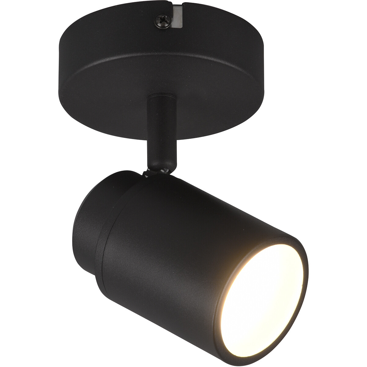 LED Wandspot - Trion Artion - GU10 Fitting - Spatwaterdicht IP44 - Rond - Mat Zwart - Aluminium