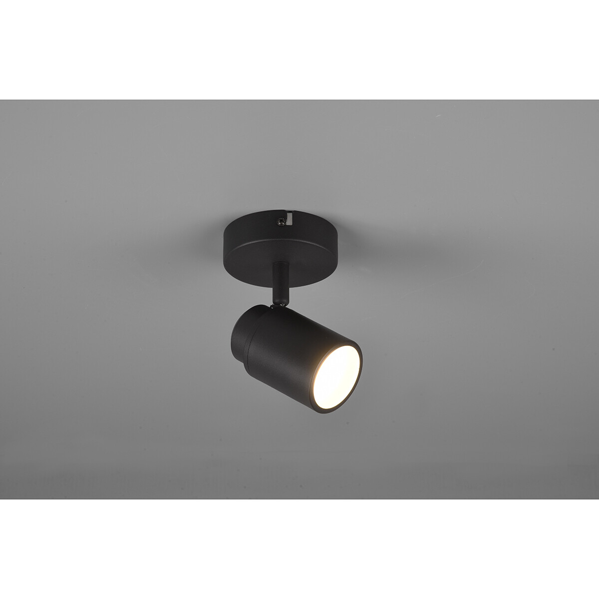 LED Wandspot - Trion Artion - GU10 Fitting - Spatwaterdicht IP44 - Rond - Mat Zwart - Aluminium