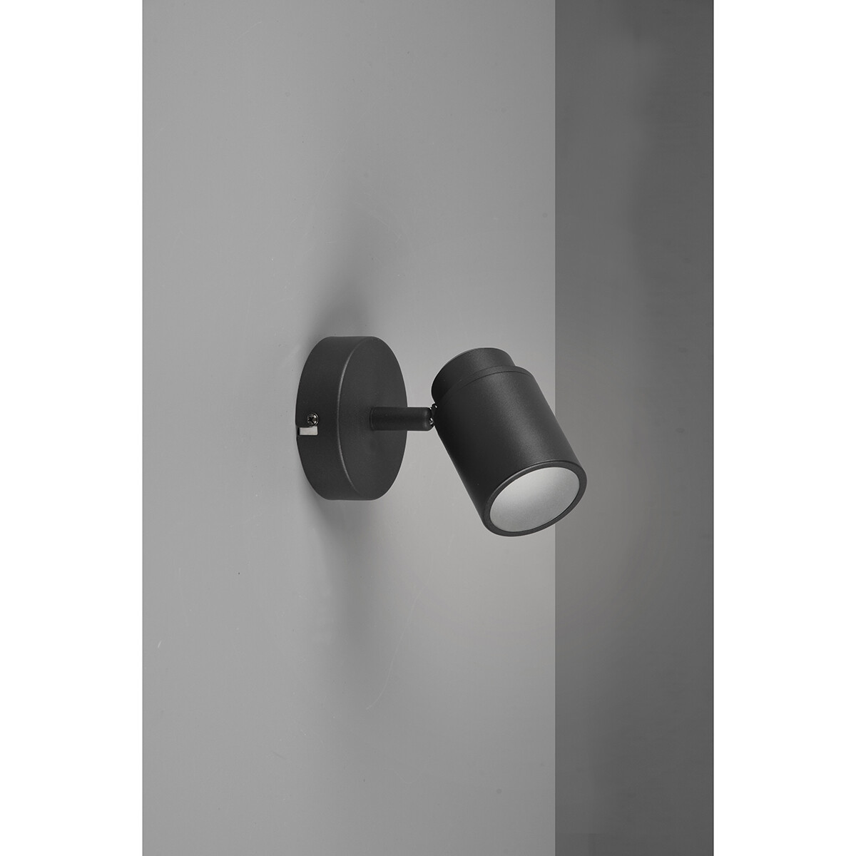 LED Wandspot - Trion Artion - GU10 Fitting - Spatwaterdicht IP44 - Rond - Mat Zwart - Aluminium