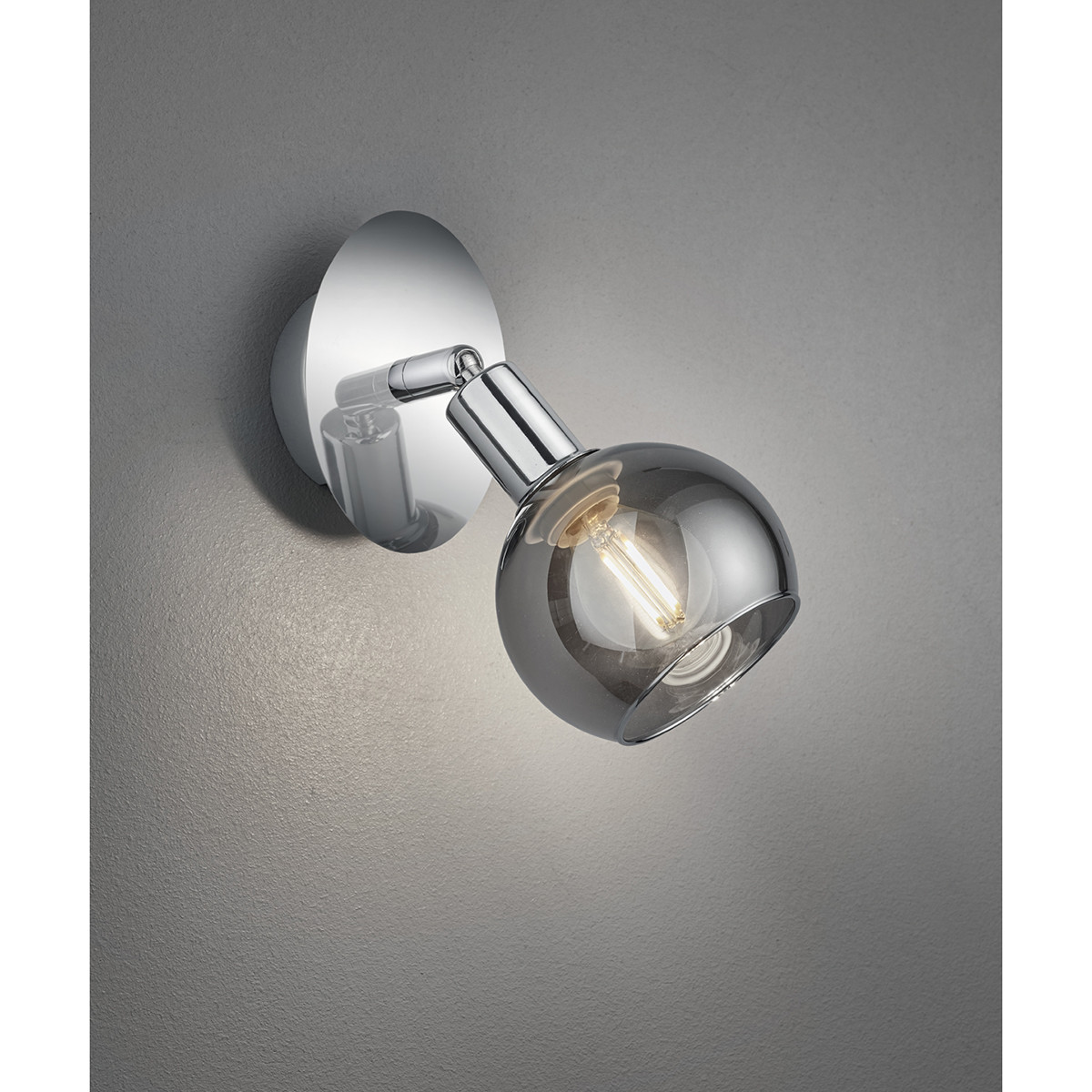 LED Wandspot - Trion Brista - E14 Fitting - 1-lichts - Rond - Glans Chroom - Aluminium