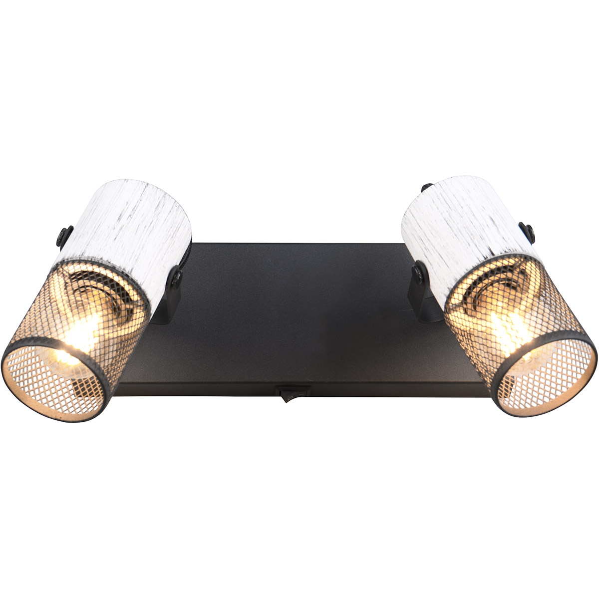 LED Wandspot - Trion Josh - E14 Fitting - 2-lichts - Rond - Zwart Wit - Metaal