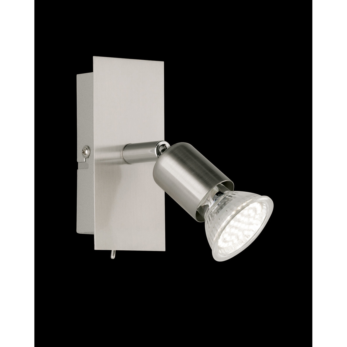 LED Wandspot - Trion Nimo - GU10 Fitting - 3W - Warm Wit 3000K - 1-lichts - Rechthoek - Mat Nikkel - Aluminium