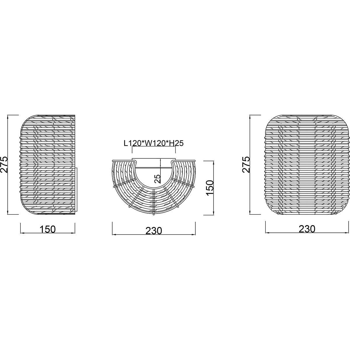 LED Wandspot - Trion Tuna - E27 Fitting - 1-lichts - Ovaal - Mat Zwart - Aluminium