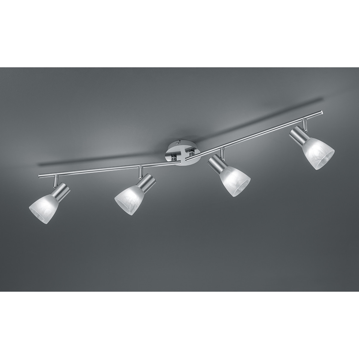 LED Plafondspot - Trion Vosta - E14 Fitting - 16W - Warm Wit 3000K - 4-lichts - Rechthoek - Mat Nikkel - Aluminium