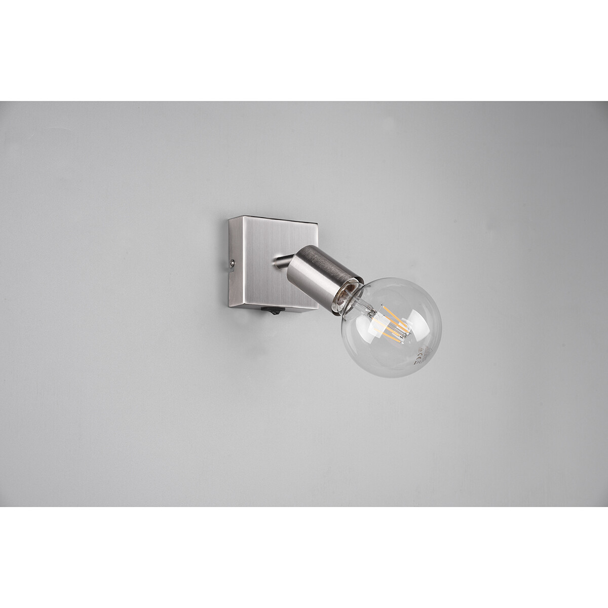 LED Wandspot - Trion Zuncka - E27 Fitting - Vierkant - Mat Nikkel – Aluminium