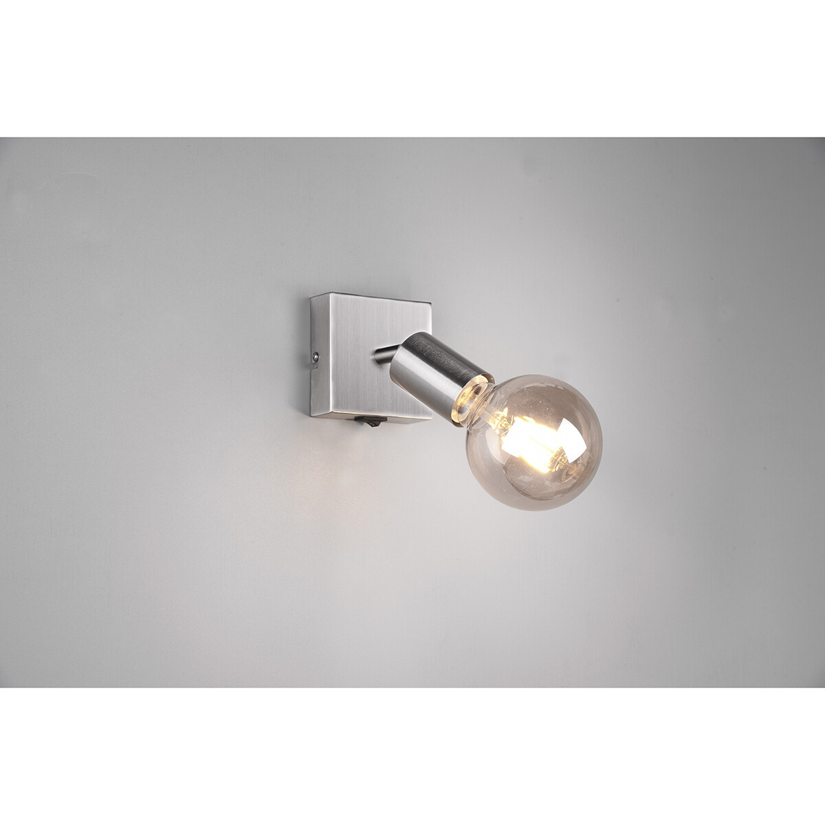 LED Wandspot - Trion Zuncka - E27 Fitting - Vierkant - Mat Nikkel – Aluminium