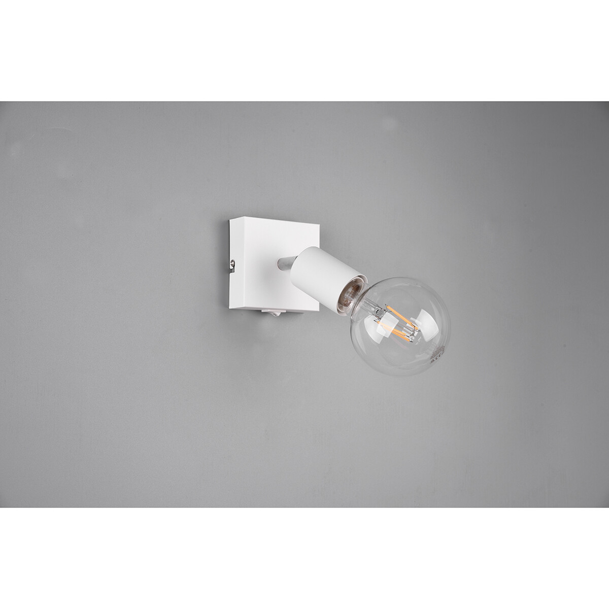 LED Wandspot - Trion Zuncka - E27 Fitting - Vierkant - Mat Wit - Aluminium