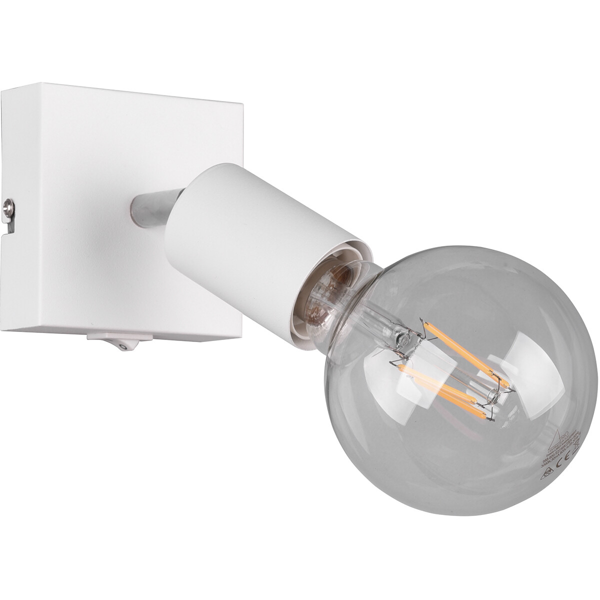 LED Wandspot - Trion Zuncka - E27 Fitting - Vierkant - Mat Wit - Aluminium