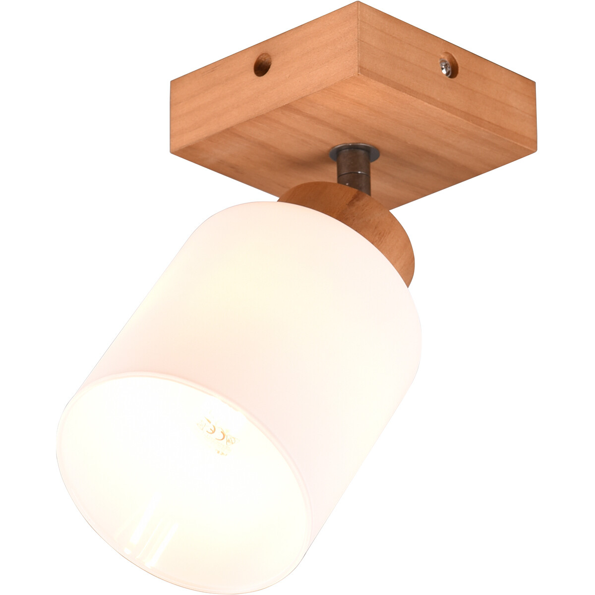 LED Wandspot - Wandverlichting - Trion Asmara - E14 Fitting - Vierkant - Mat Bruin - Hout