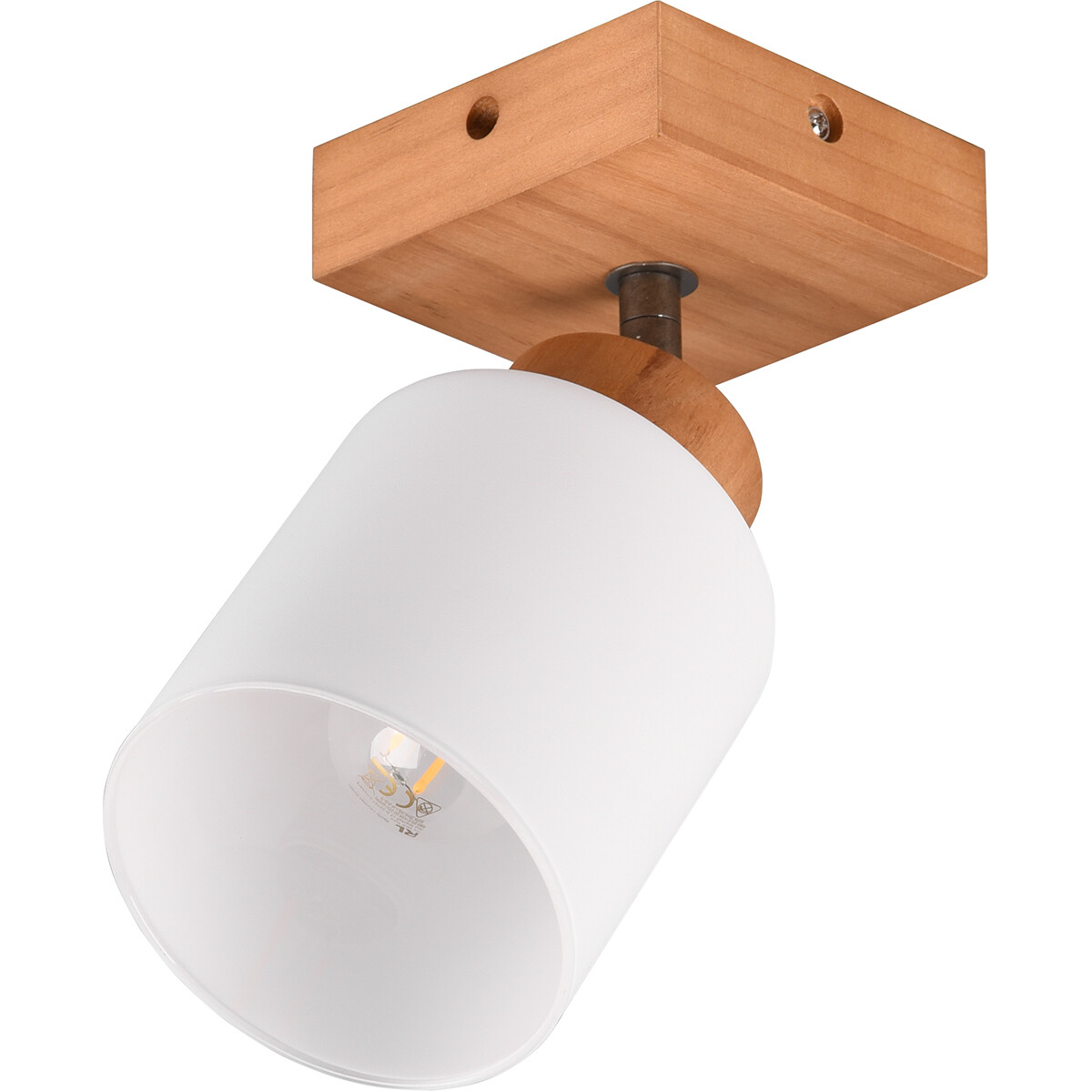 LED Wandspot - Wandverlichting - Trion Asmara - E14 Fitting - Vierkant - Mat Bruin - Hout