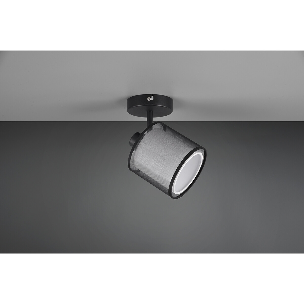 LED Wandspot - Wandverlichting - Trion Bidon - E14 Fitting - 1-lichts - Rond - Mat Zwart - Aluminium