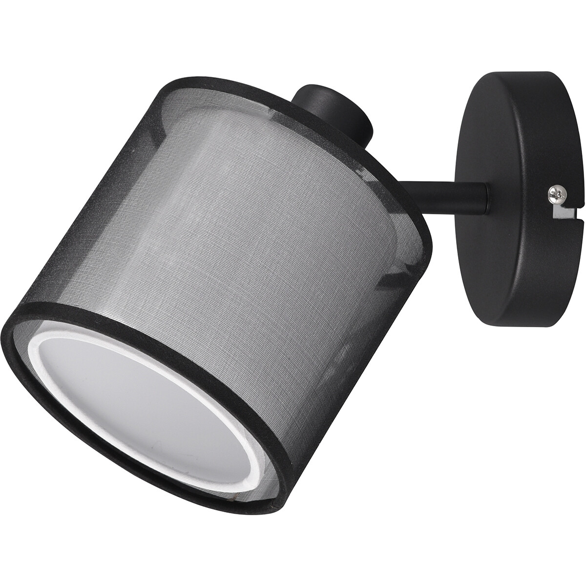 LED Wandspot - Wandverlichting - Trion Bidon - E14 Fitting - 1-lichts - Rond - Mat Zwart - Aluminium