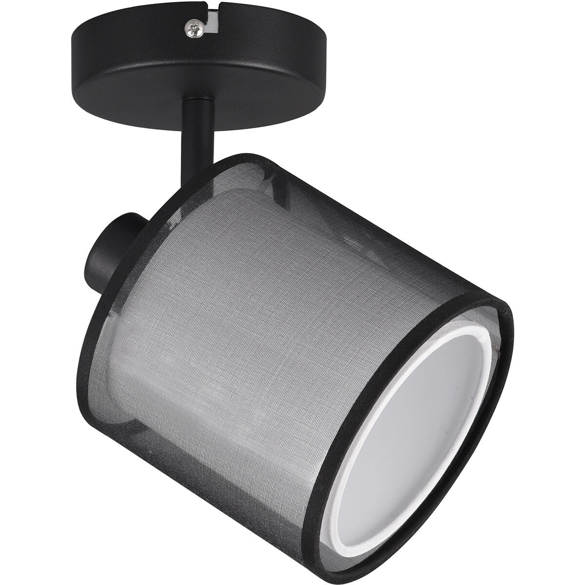 LED Wandspot - Wandverlichting - Trion Bidon - E14 Fitting - 1-lichts - Rond - Mat Zwart - Aluminium