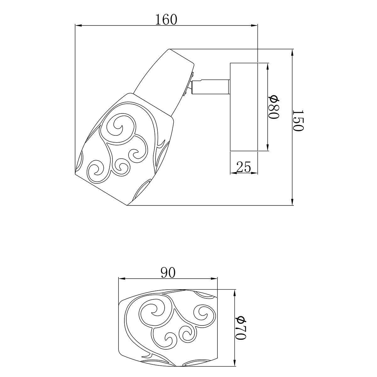 LED Wandspot - Wandverlichting - Trion Kalora - E14 Fitting - 1-lichts - Rond - Mat Nikkel - Aluminium