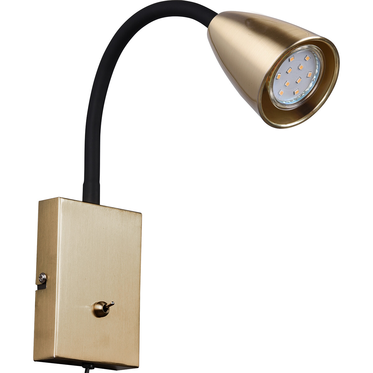 LED Wandspot - Wandverlichting - Trion Wolly - GU10 Fitting - 1-lichts - Rechthoek - Mat Goud - Aluminium