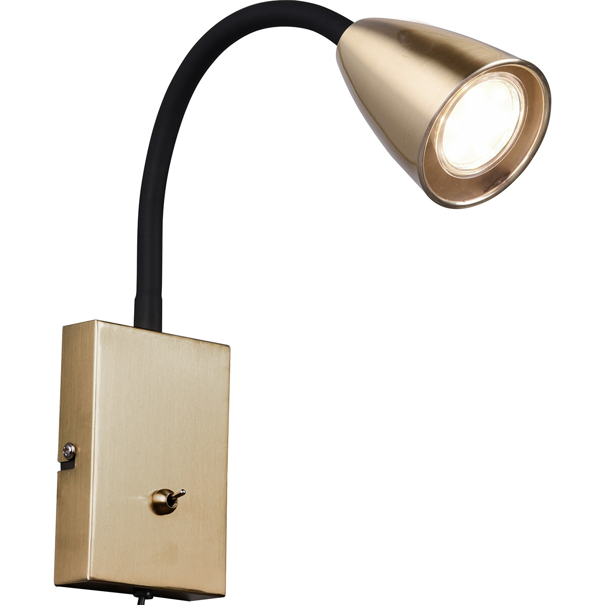 LED Wandspot - Wandverlichting - Trion Wolly - GU10 Fitting - 1-lichts - Rechthoek - Mat Goud - Aluminium product afbeelding