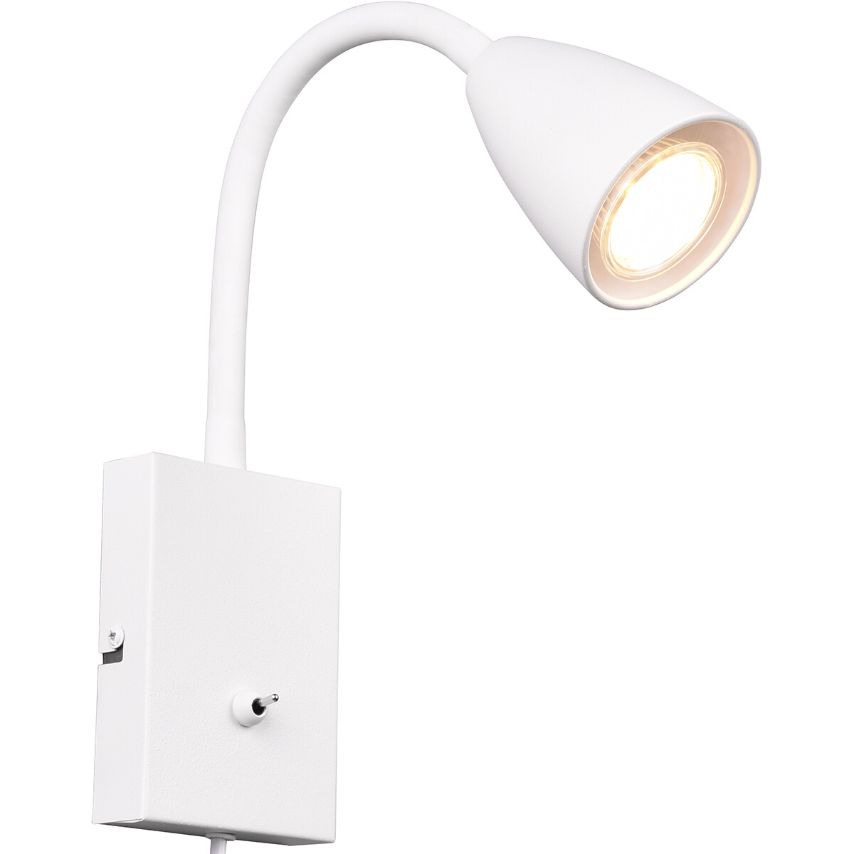 LED Wandspot - Wandverlichting - Trion Wolly - GU10 Fitting - 1-lichts - Rechthoek - Mat Wit - Aluminium product afbeelding