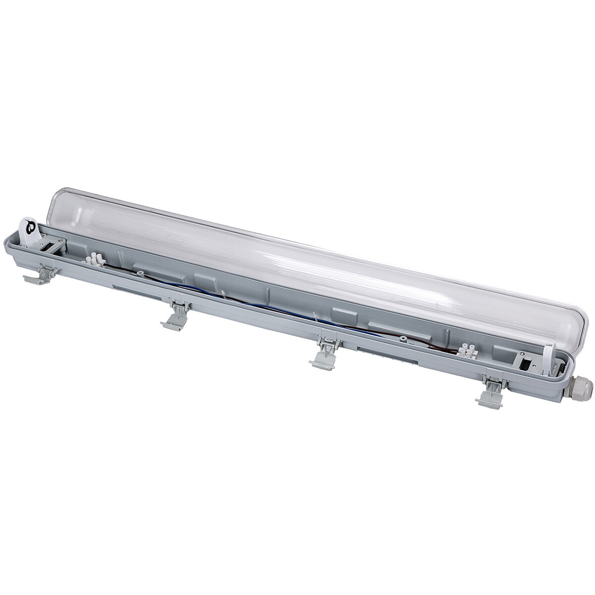 LED Waterdichte TL Armatuur met T8 G13 Buis - Velvalux Strela - 60cm - Enkel - Koppelbaar - Waterdicht IP65 - 8W 960lm - 865 Helder/Koud Wit 6500K | Vervangt 69W