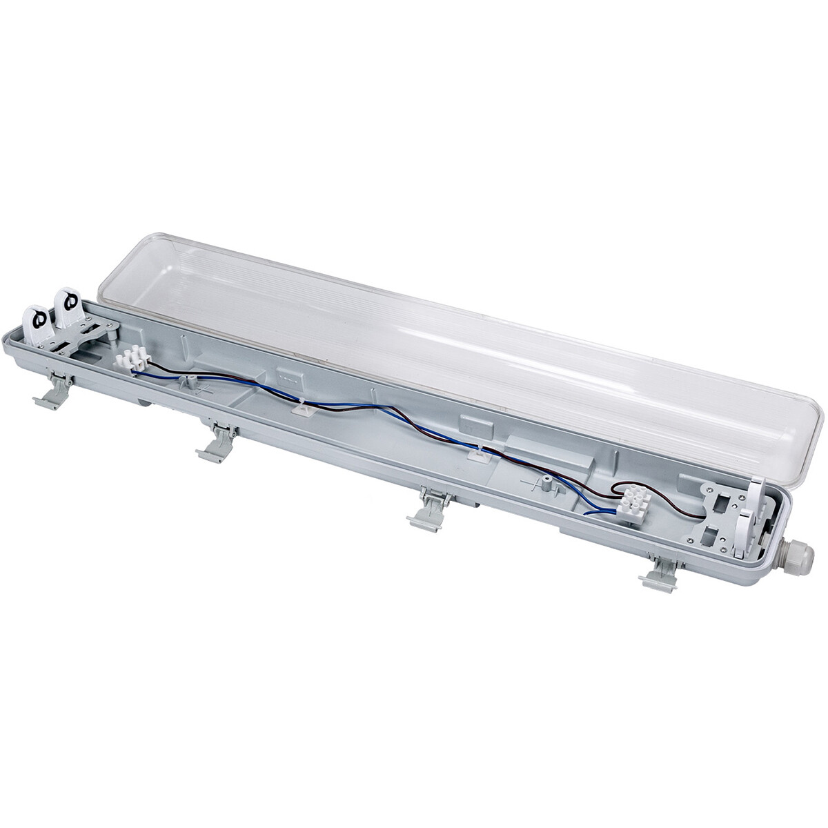 LED Waterdichte TL Armatuur met T8 G13 Buizen - Velvalux Strela - 60cm - Dubbel - Koppelbaar - Waterdicht IP65 - 16W 1920lm - 865 Helder/Koud Wit 6500K | Vervangt 138W