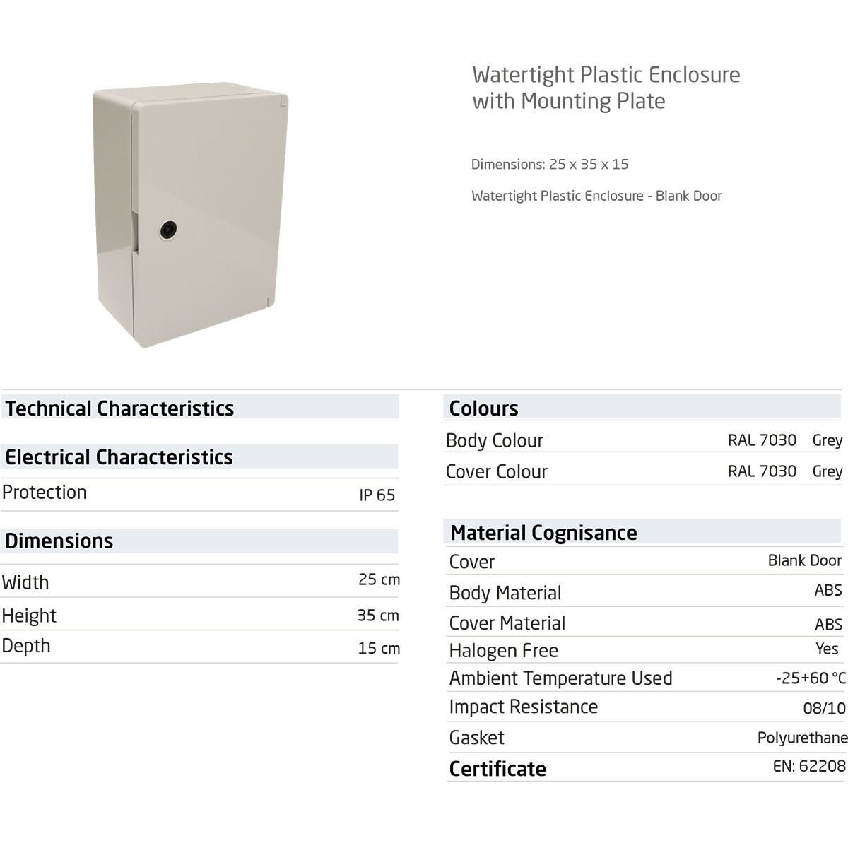 Lege Groepenkast - 350x250x150mm - Velvalux Panoboxpro - Installatiekast - Kunststofkast - Waterdicht IP65