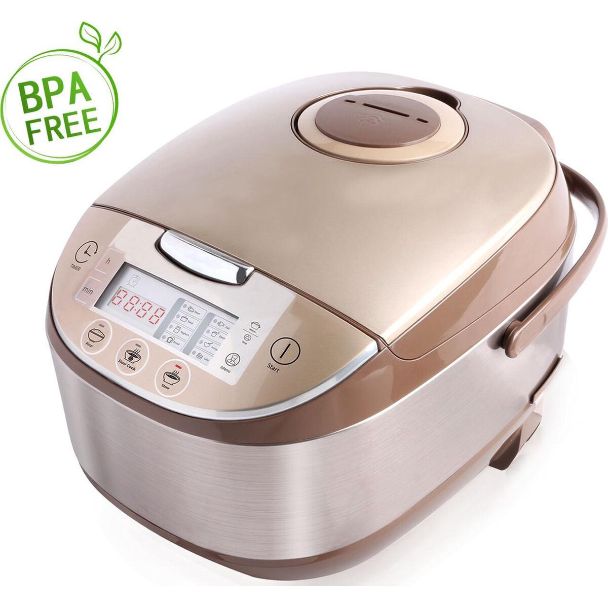 Multicooker - Aigi Lino - 5 Liter - RVS - Bruin