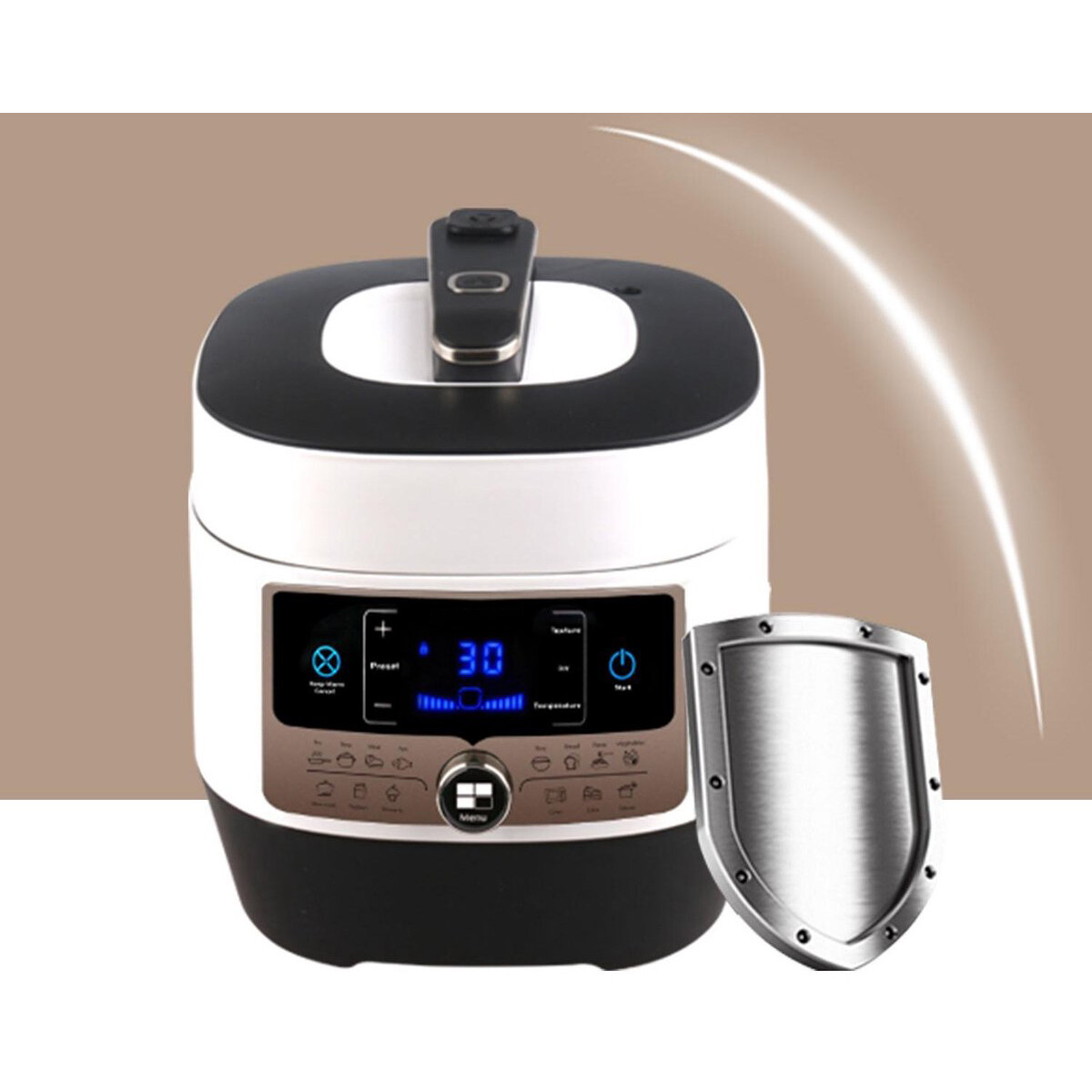 Multicooker Pressure - Aigi Pandy - 5.5 Liter - Zwart/Wit