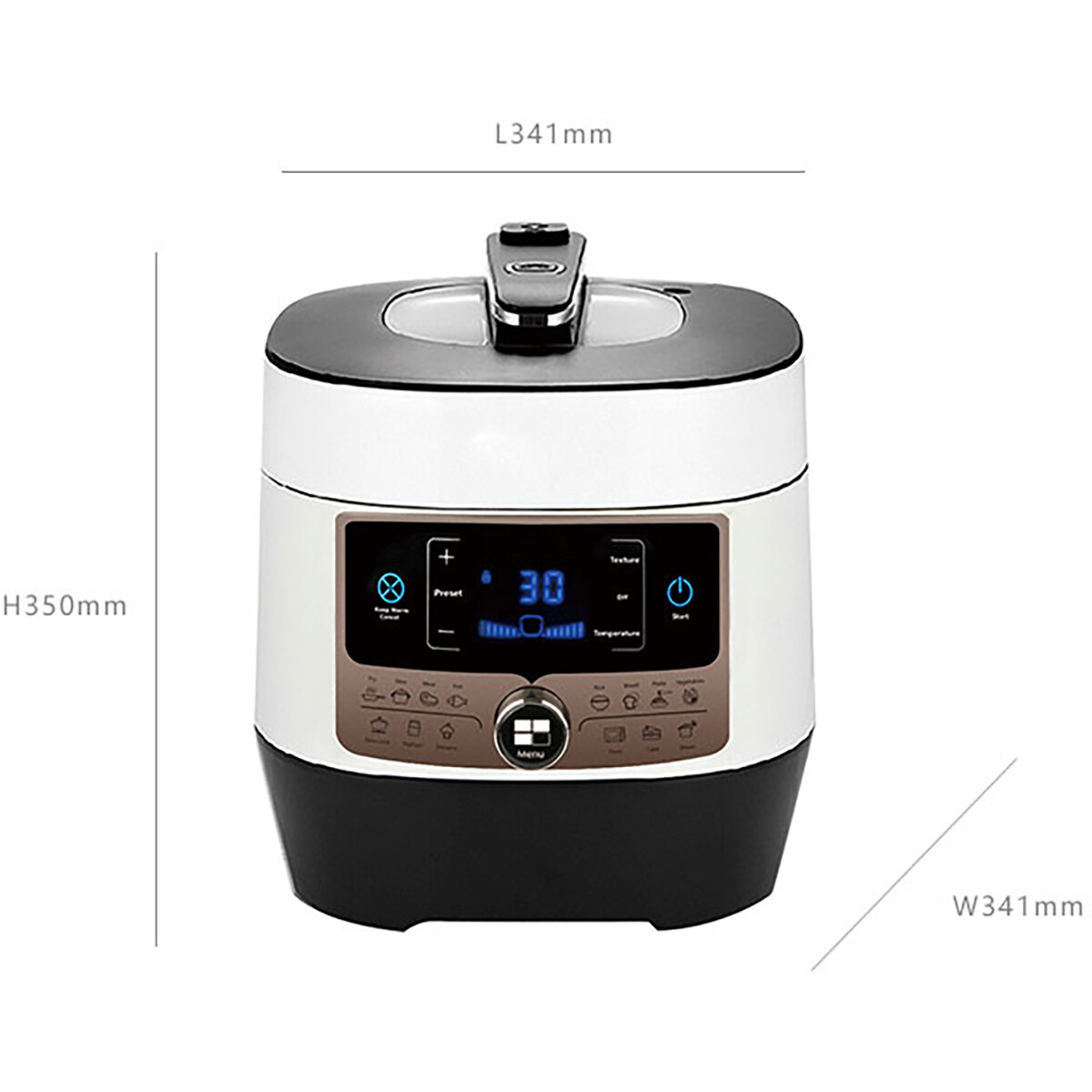 Multicooker Pressure - Aigi Pandy - 5.5 Liter - Zwart/Wit