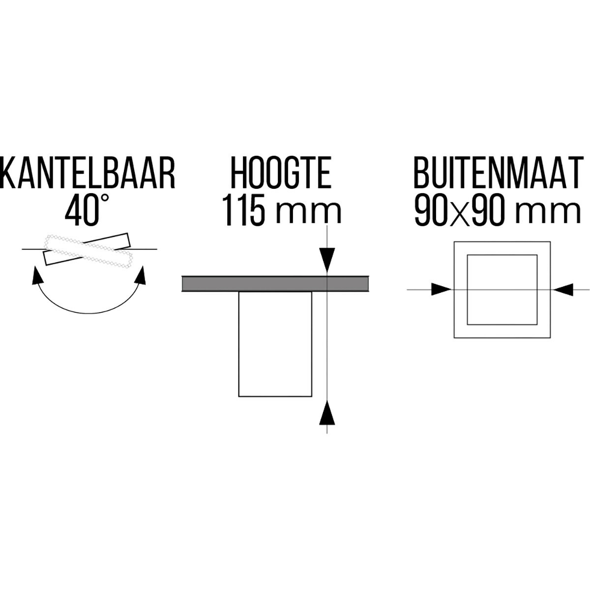 Opbouwspot 10 Pack - Pragmi Luxina Pro - GU10 Fitting - Opbouw Vierkant - Mat Wit - Aluminium - Verdiept - Kantelbaar - 90mm