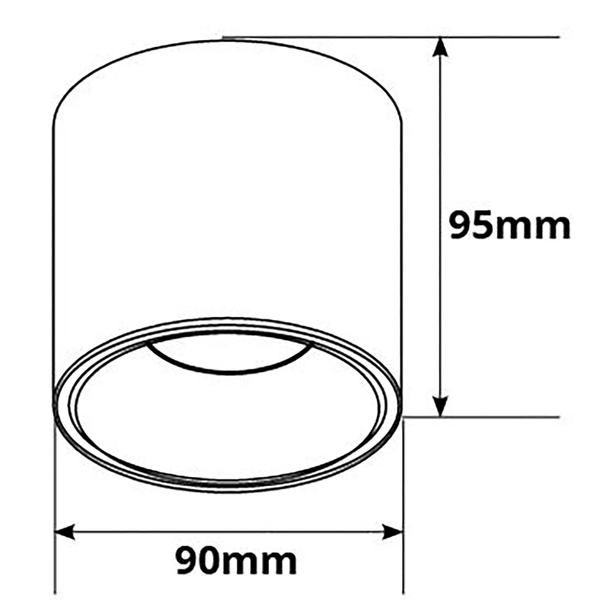 Opbouwspot GU10 - Pragmi Cliron Pro - Opbouw Rond - Mat Wit - Aluminium - Verdiept - Ø90mm