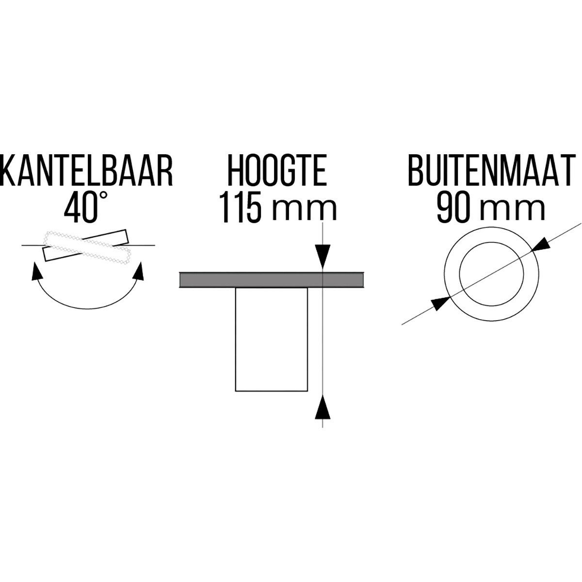 Opbouwspot Set - Pragmi Luxina Pro - GU10 Fitting - Opbouw Rond - Mat Wit - 4W - Helder/Koud Wit 6400K - Verdiept - Kantelbaar - Ø90mm