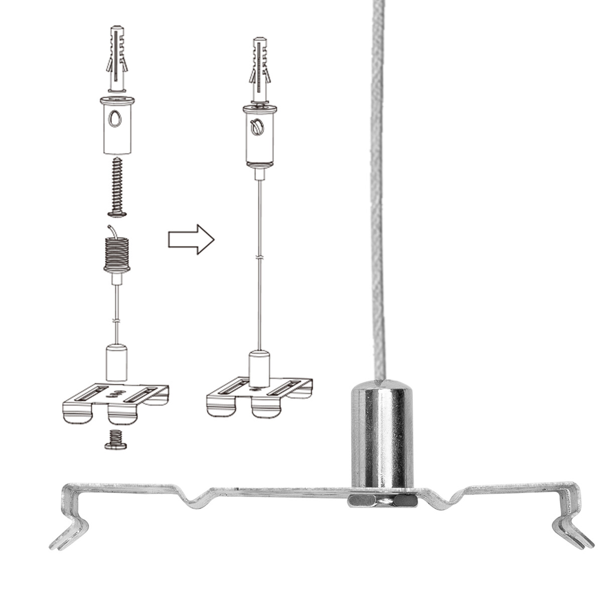 Ophangset Armatuur T5 - Aigi Shado