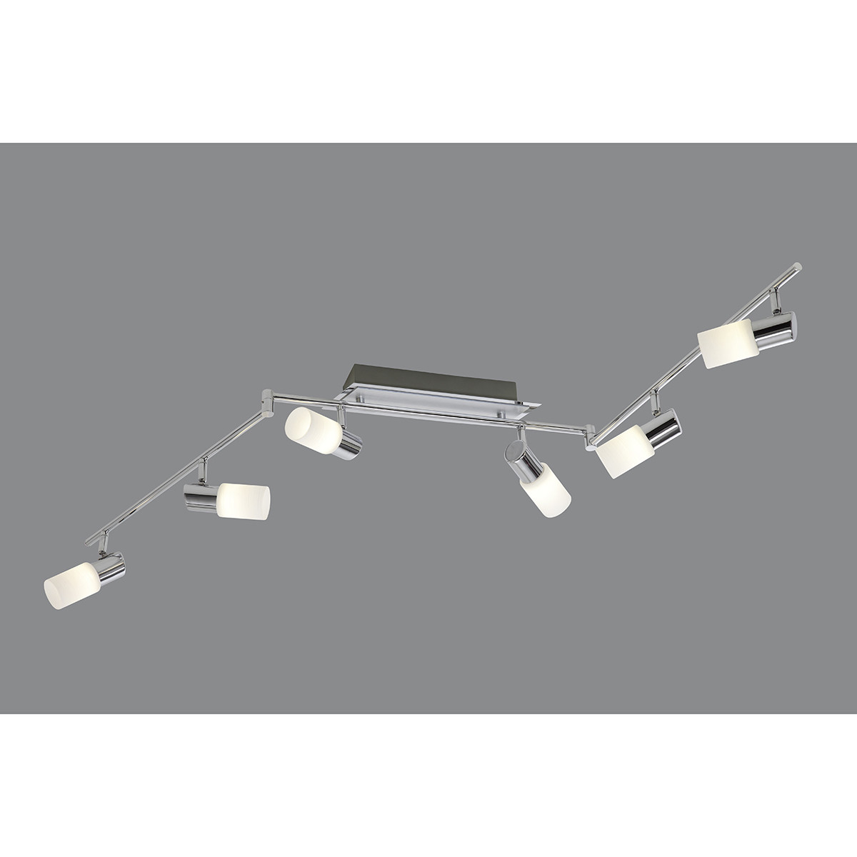 LED Plafondspot - Trion Clupo - 24W - Warm Wit 3000K - 6-lichts - Rechthoek - Mat Chroom - Aluminium - OSRAM LEDs