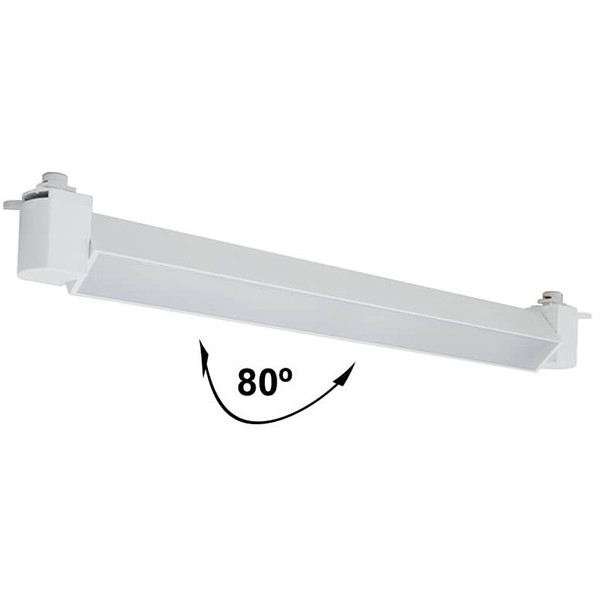 LED Railverlichting - Balk - 20W 1 Fase - Natuurlijk Wit 4000K - Mat Wit Aluminium - Kantelbaar - 54cm - OSRAM LEDs