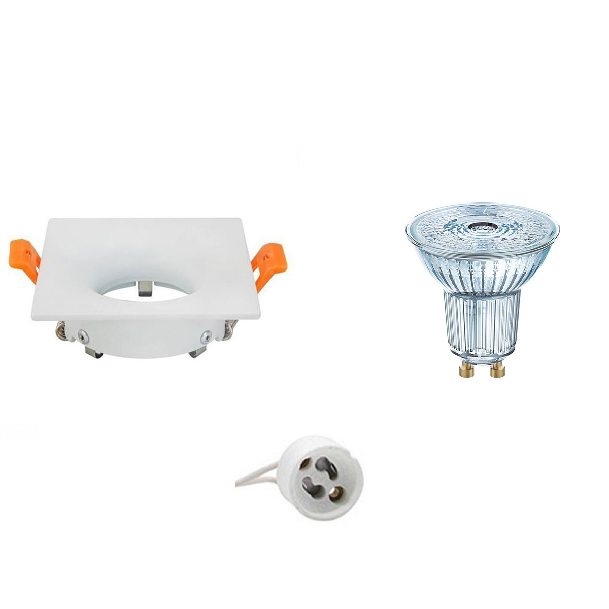 LED Spot Set - LEDVANCE Parathom PAR16 940 36D - GU10 Fitting - Dimbaar - Inbouw Vierkant - Mat Wit - 4.5W - Natuurlijk Wit 4000K - 85mm